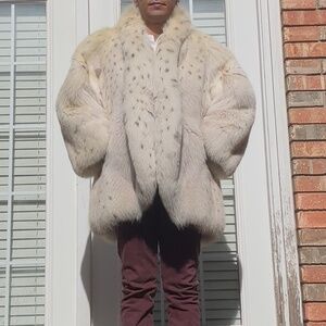 Lynx Belly Dyed Fox Fur Coat